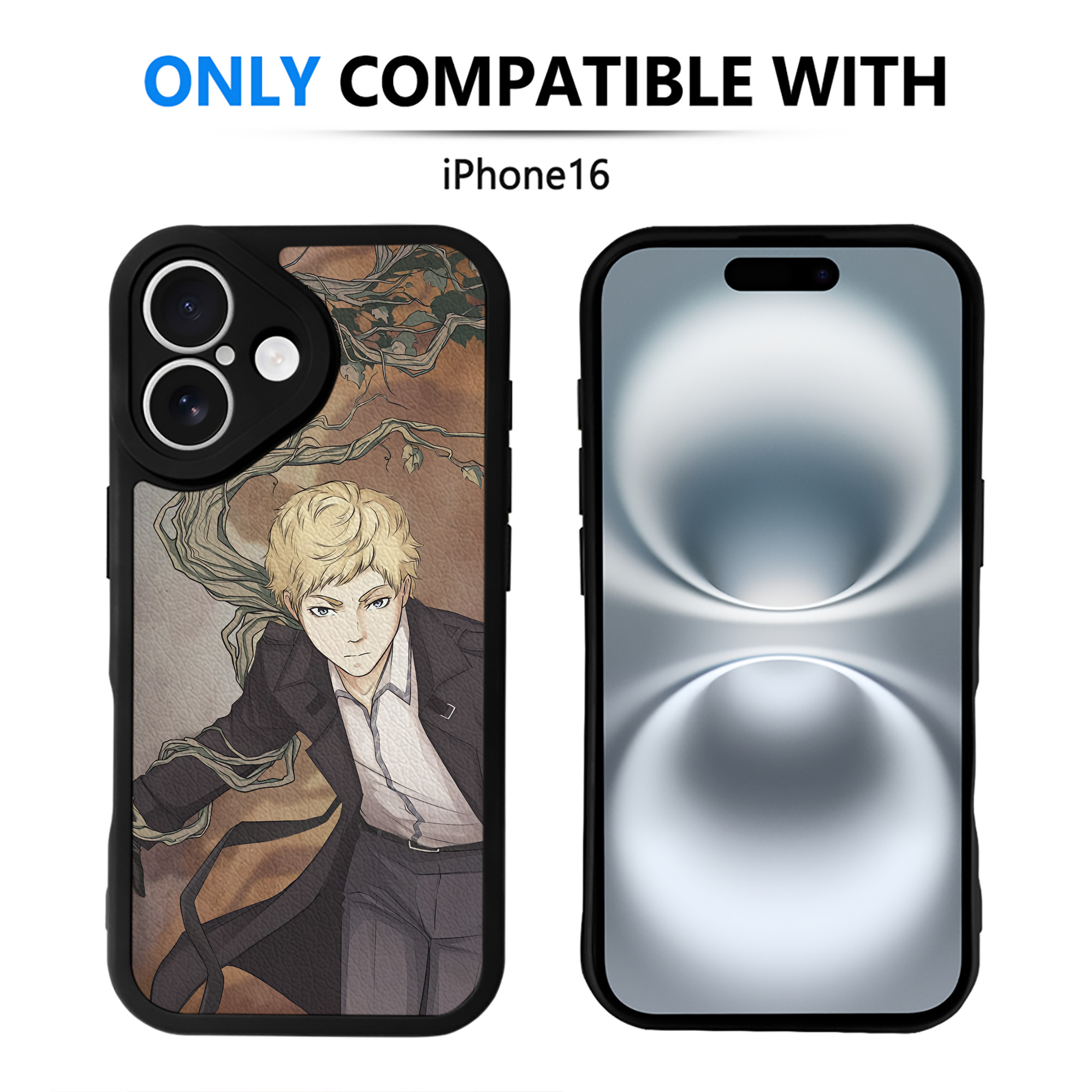 （画像用） 文豪ストレイドッグス Bungo Stray Dogs 【iPhone 16シリーズ対応】シリコンスマホケース（レザー調） 材質：シリコン